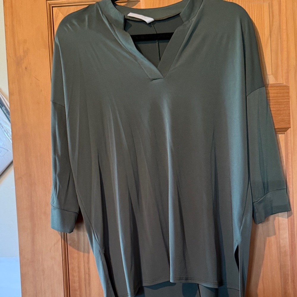 Honeyme Olive Green V-Neck Dolman Tunic